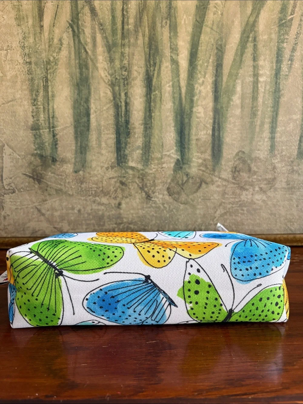 VERA NEUMANN for CLINIQUE Butterfly Print Zip Pouch Cosmetic Travel Bag